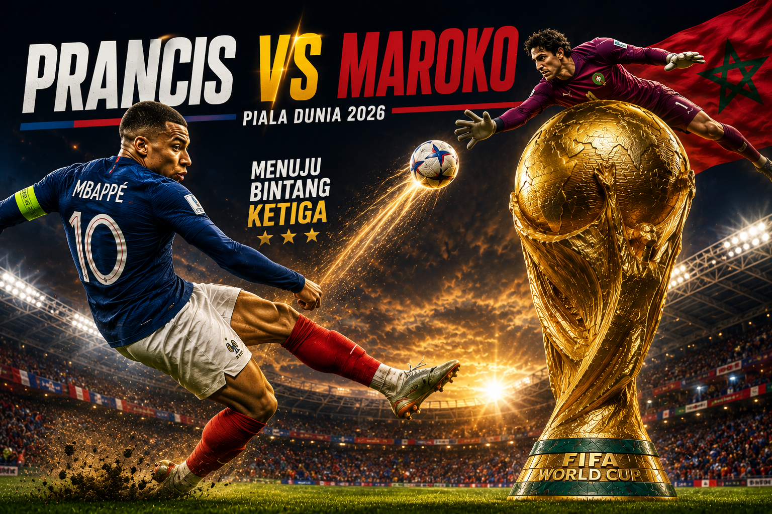 Mbappé Memimpin Les Bleus Berburu Bintang Ketiga, Maroko Jadi Ujian Berikutnya di Piala Dunia 2026